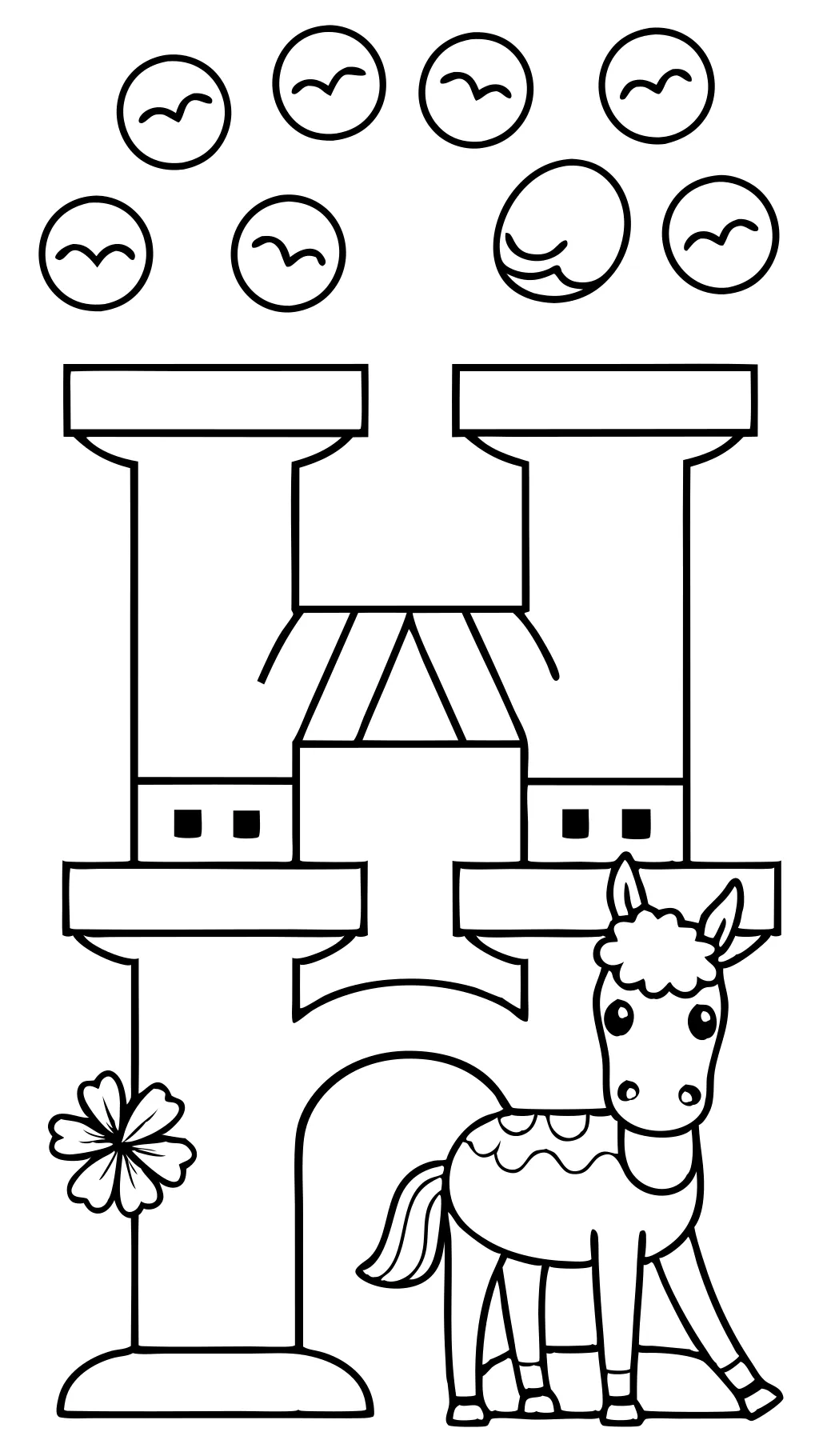 letter h coloring pages